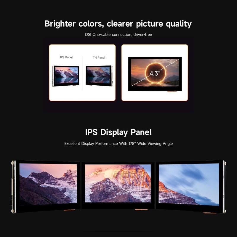 KLAYERS شاشة LUCKFOX DSI لـ Pi 5/4B/CM4/CM3 تدعم الطباعة ثلاثية الأبعاد، شاشة تعمل باللمس السعوية 800x480، لوحة LCD زجاجية مقواة لـ Raspberry Pi 5 - Image 5